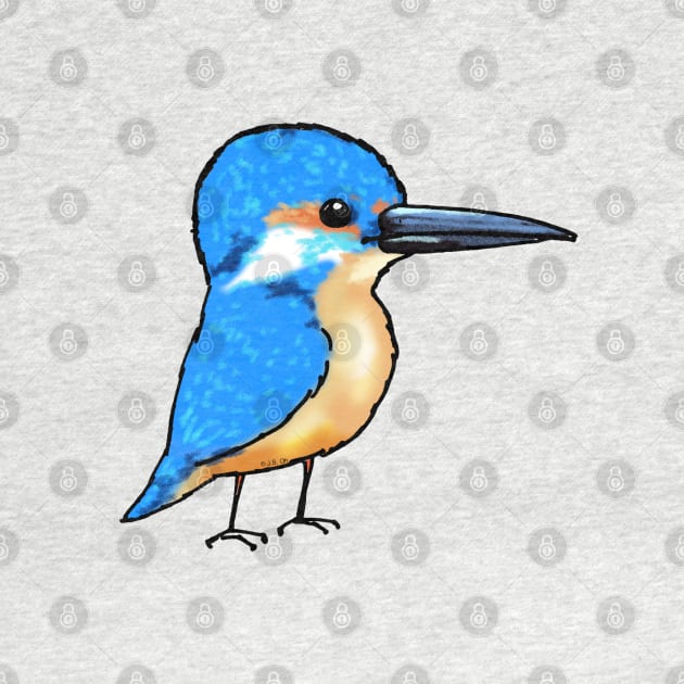 cute kingfisher bird by cartoonygifts